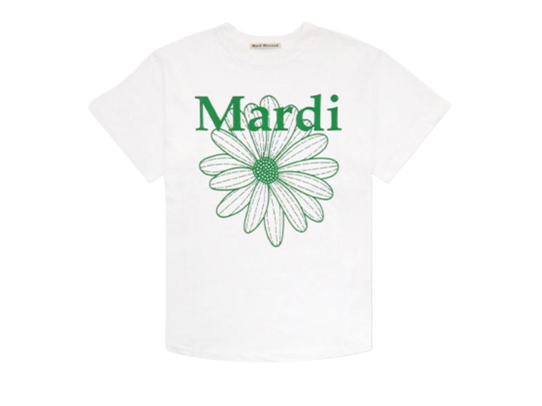 Mardi Mercredi Mardi Mercredi Tshirt Flowermardi White Green