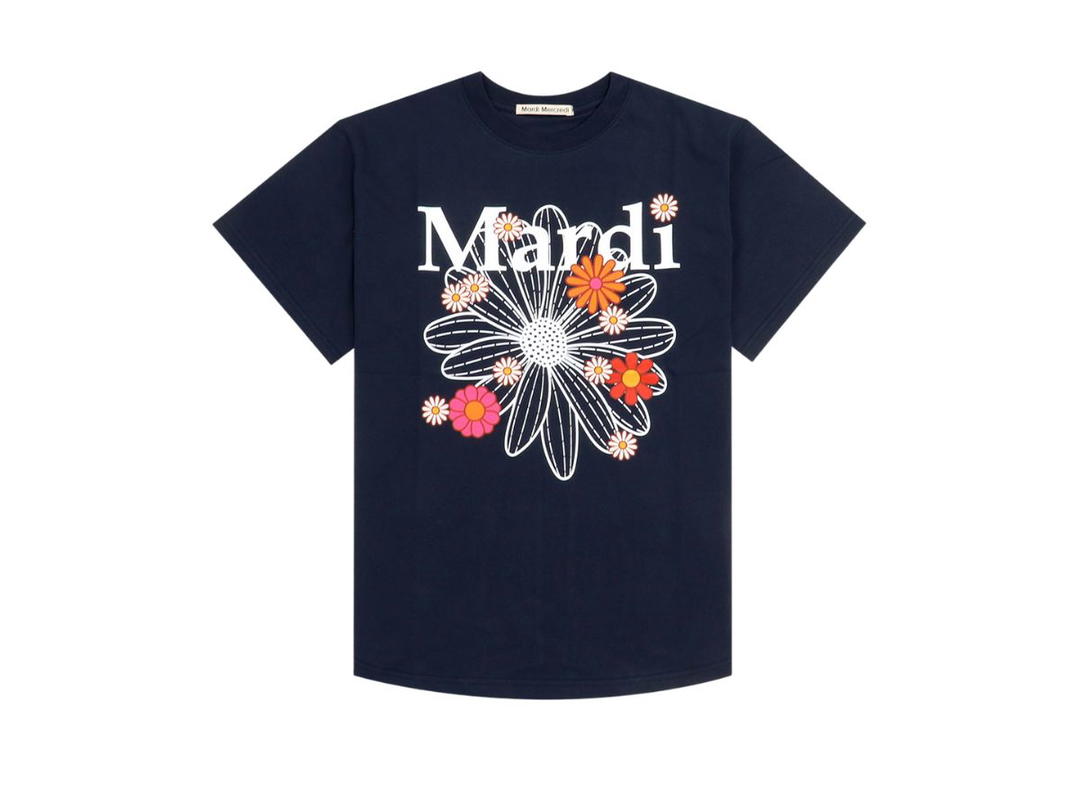 Mardi Mercredi Mardi Mercredi Tshirt Flowermardi Blossom Navy White