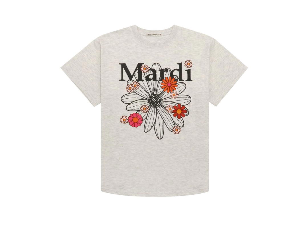 Mardi Mercredi Mardi Mercredi Tshirt Flowermardi Blossom Oatmeal Black