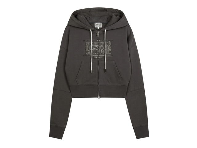 Marithe Francois Girbaud Marithe Francois Girbaud Classic Logo Crop Hoodie Zipup Charcoal (W) - view 1