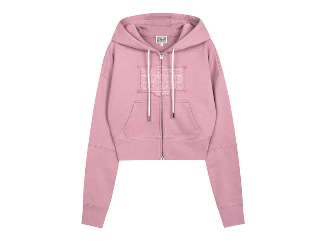 Marithe Francois Girbaud Marithe Francois Girbaud Classic Logo Crop Hoodie Zipup Dark Pink (W)