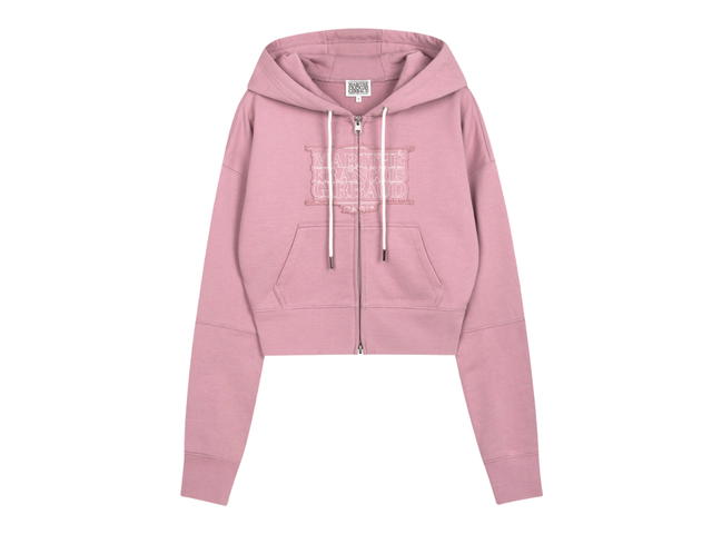 Marithe Francois Girbaud Marithe Francois Girbaud Classic Logo Crop Hoodie Zipup Dark Pink (W) - view 1