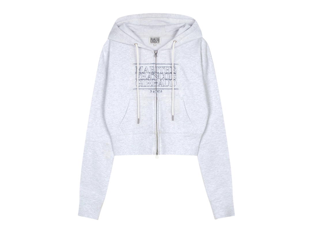 Marithe Francois Girbaud Marithe Francois Girbaud Classic Logo Crop Hoodie Zipup Light Heather Gray (W)