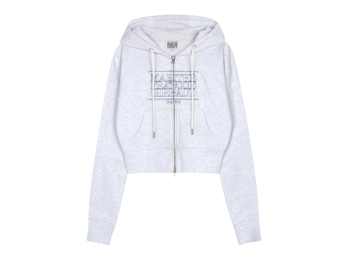 Marithe Francois Girbaud Marithe Francois Girbaud Classic Logo Crop Hoodie Zipup Light Heather Gray (W)