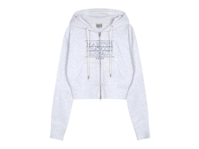 Marithe Francois Girbaud Marithe Francois Girbaud Classic Logo Crop Hoodie Zipup Light Heather Gray (W) - view 1