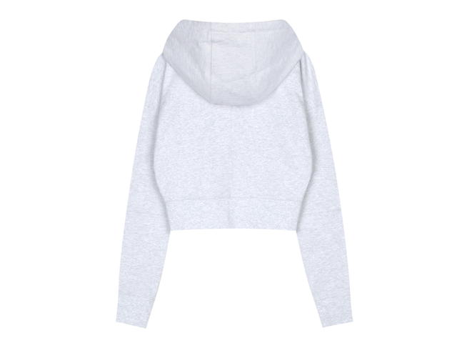 Marithe Francois Girbaud Marithe Francois Girbaud Classic Logo Crop Hoodie Zipup Light Heather Gray (W) - view 2