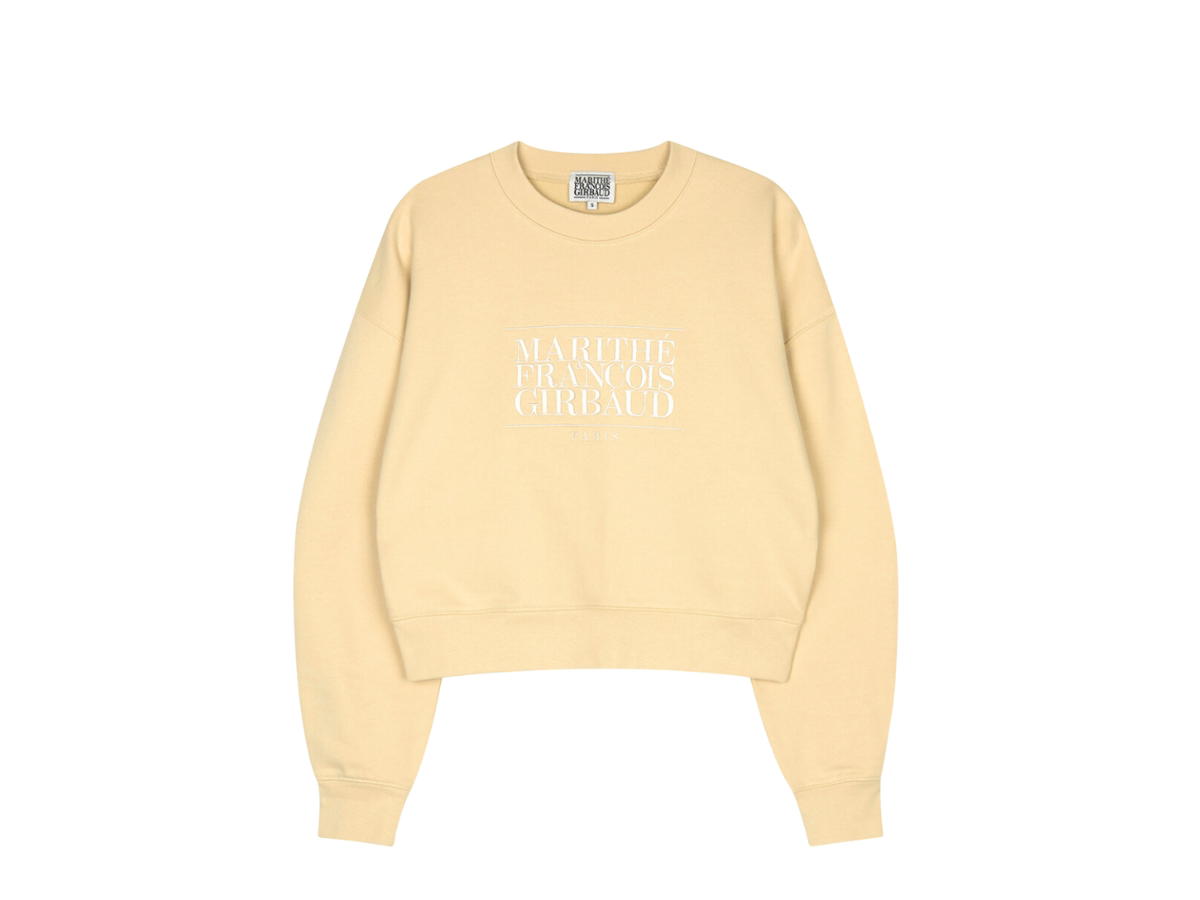 Marithe Francois Girbaud Marithe Francois Girbaud Classic Logo Crop Sweatshirt Light Yellow (W)
