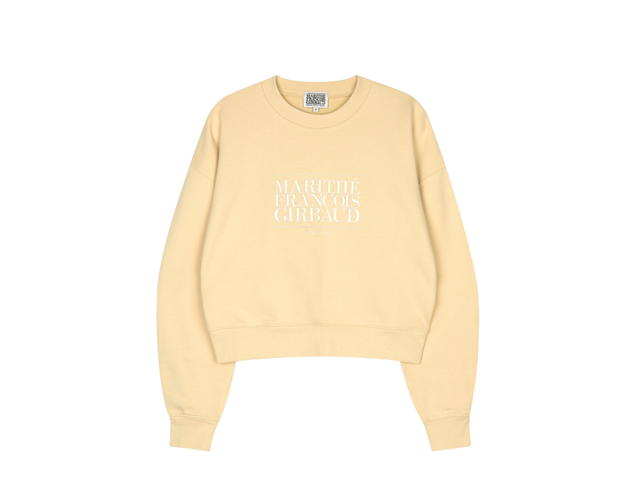 Marithe Francois Girbaud Marithe Francois Girbaud Classic Logo Crop Sweatshirt Light Yellow (W) - view 1