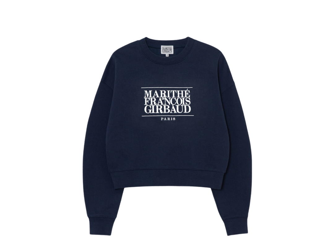 Marithe Francois Girbaud Marithe Francois Girbaud Classic Logo Crop Sweatshirt Navy (W)