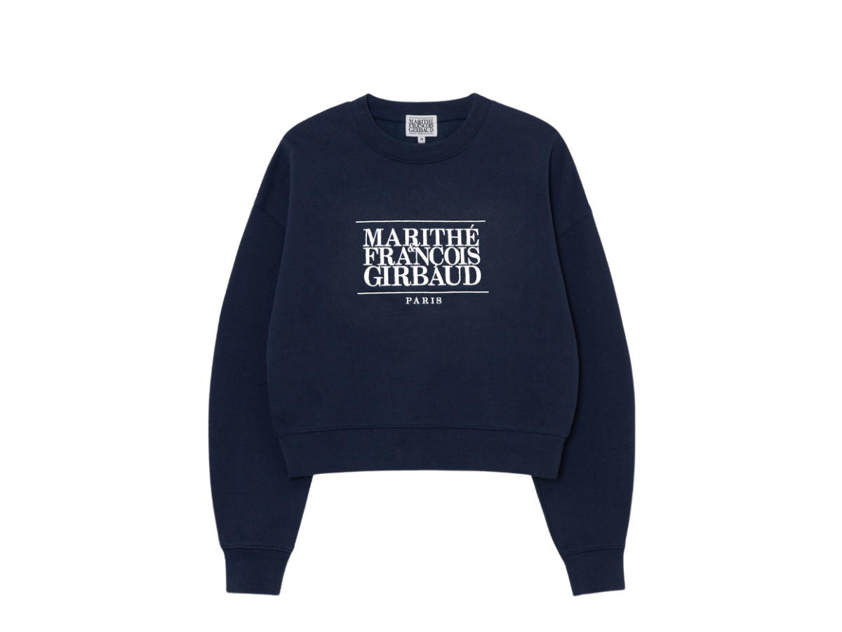 Marithe Francois Girbaud Marithe Francois Girbaud Classic Logo Crop Sweatshirt Navy (W)