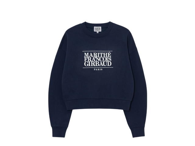 Marithe Francois Girbaud Marithe Francois Girbaud Classic Logo Crop Sweatshirt Navy (W) - view 1