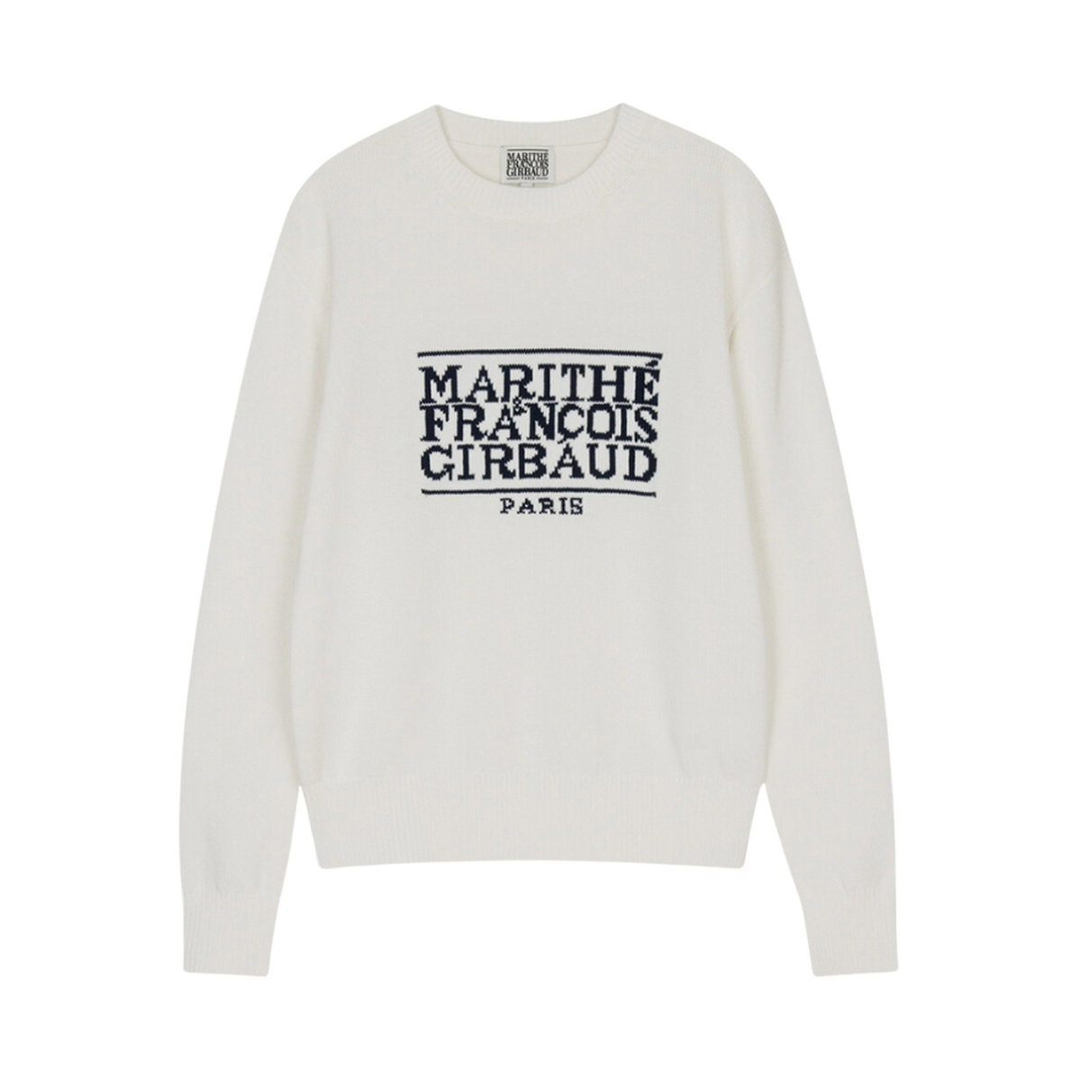 Marithe Francois Girbaud Classic Logo Knit Pullover Ivory