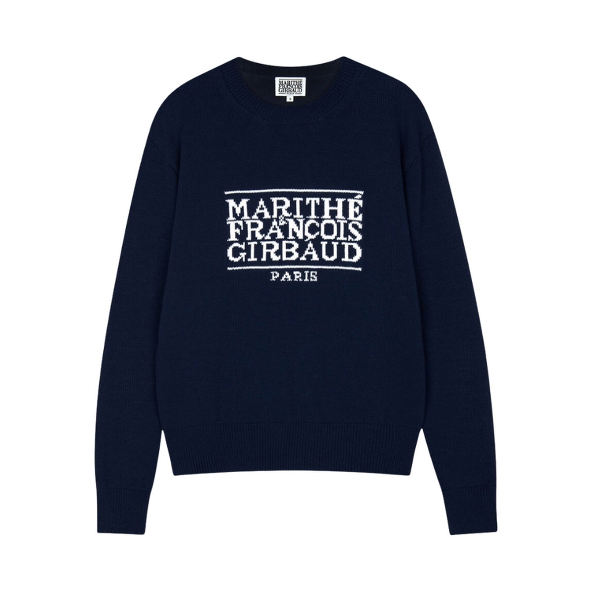 Marithe Francois Girbaud Classic Logo Knit Pullover Navy