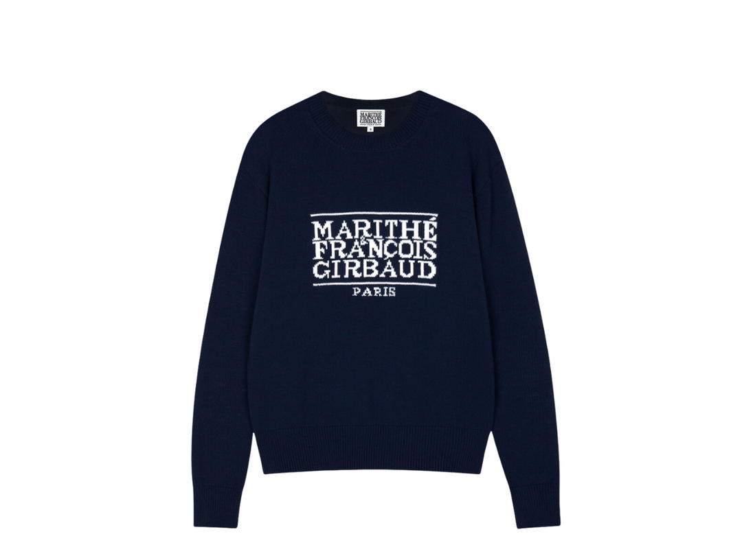 Marithe Francois Girbaud Marithe Francois Girbaud Classic Logo Knit Pullover Navy