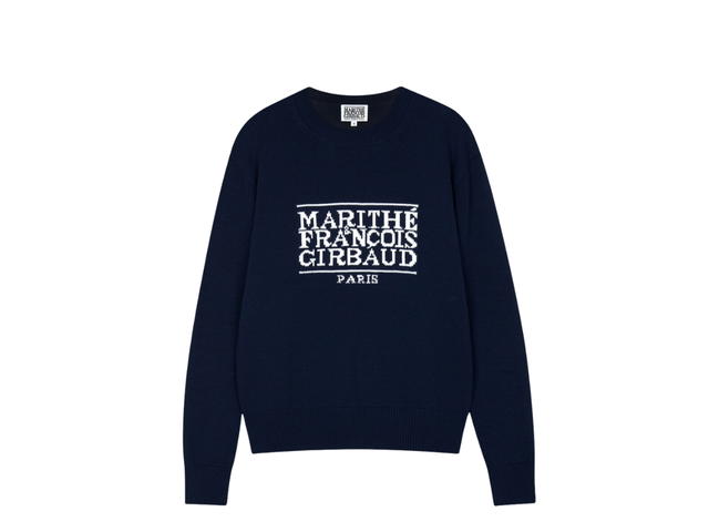 Marithe Francois Girbaud Marithe Francois Girbaud Classic Logo Knit Pullover Navy - view 1