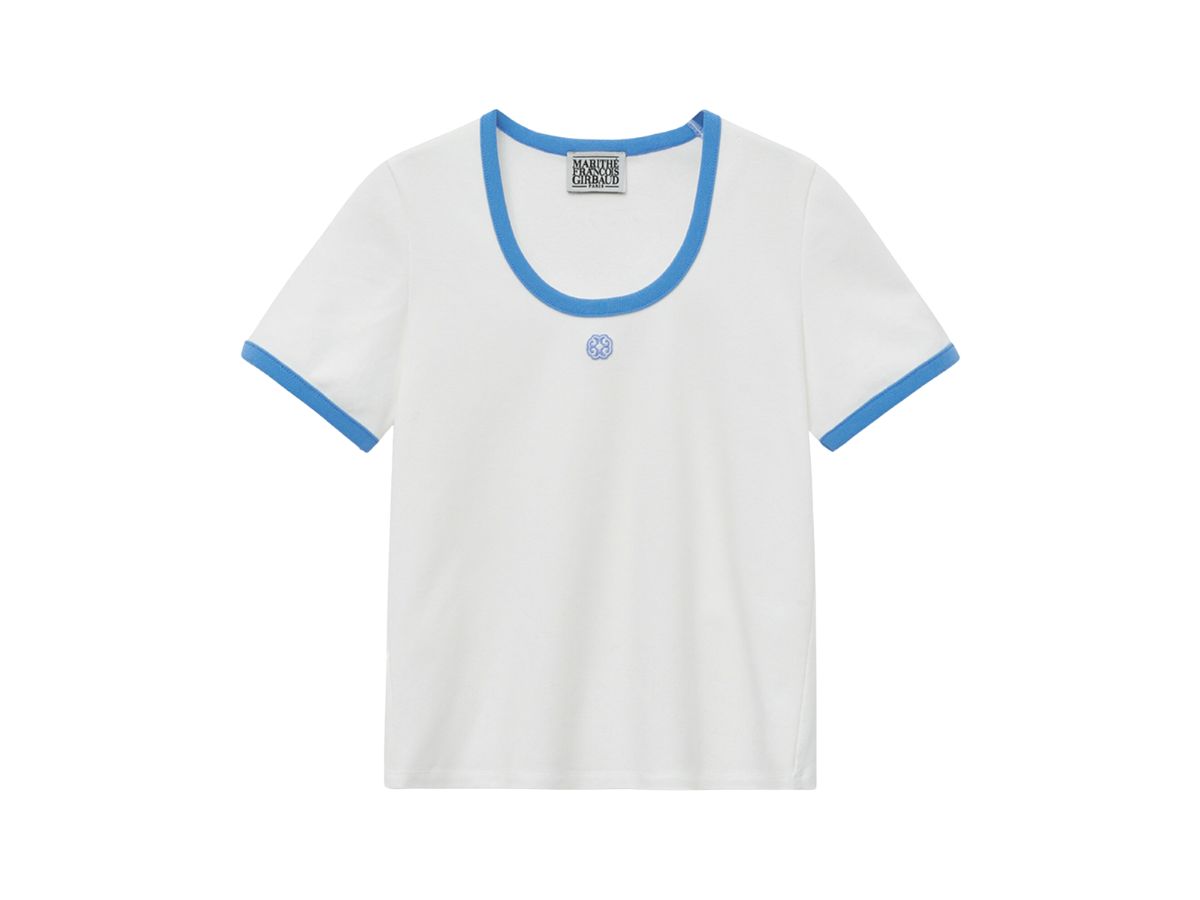 Marithe Francois Girbaud Marithe Francois Girbaud Deep Neck Ringer Tee White (W)