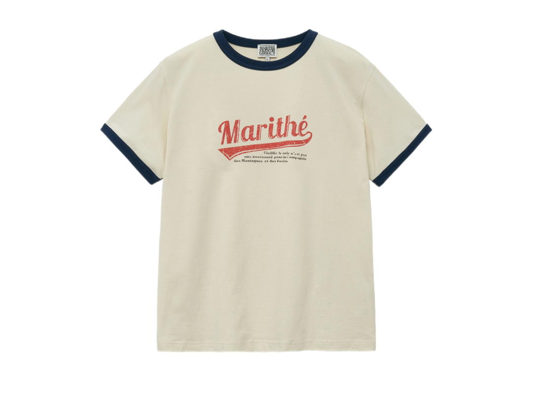 Marithe Francois Girbaud Marithe Francois Girbaud M Vintage Baseball Ringer Tee Ivory