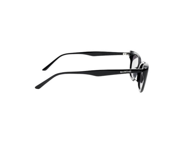 Marithe Francois Girbaud Marithe Francois Girbaud Regular Logo Trapezoid Frame Sunglasses Black - view 2