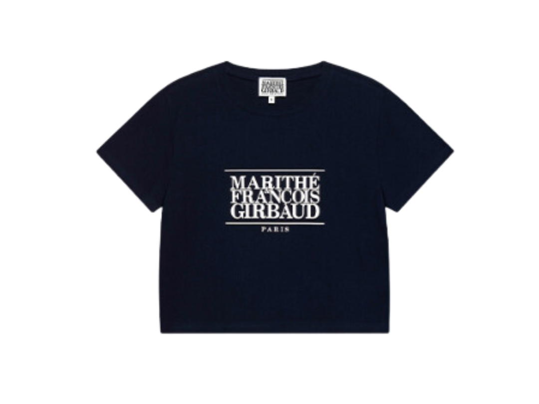 Marithe Francois Girbaud Marithe Francois Girbaud W Classic Logo Crop Tee Navy
