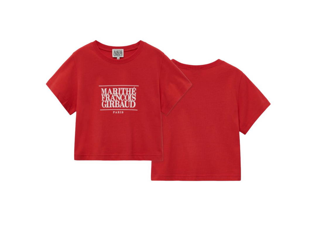Marithe Francois Girbaud Marithe Francois Girbaud W Classic Logo Crop Tee Red (SS24)