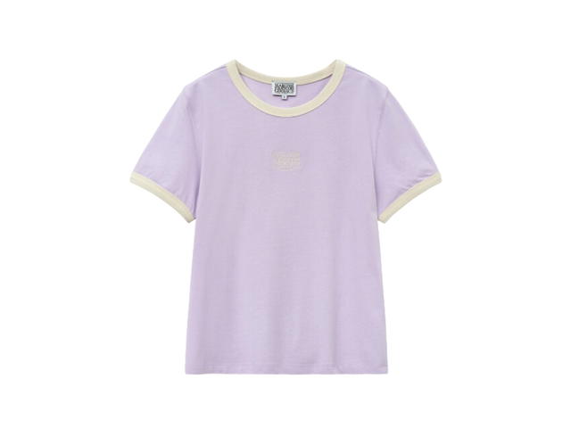 Marithe Francois Girbaud Marithe Francois Girbaud W Classic Logo Ringer Tee Light Purple - view 1