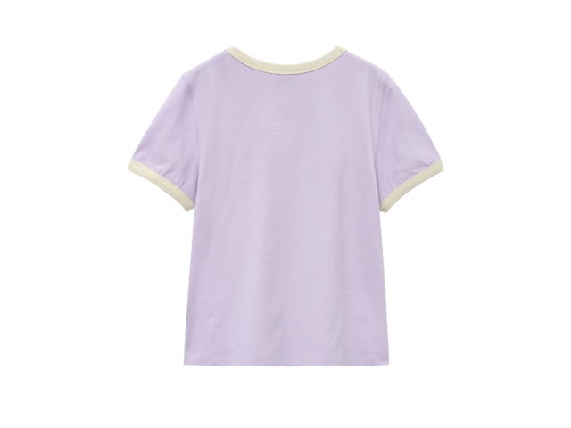 Marithe Francois Girbaud Marithe Francois Girbaud W Classic Logo Ringer Tee Light Purple - view 2