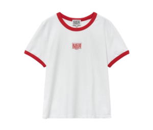 Buy Marithe Francois Girbaud W Classic Logo Ringer Tee White Red at Sasom – Authentic and Ready to Ship