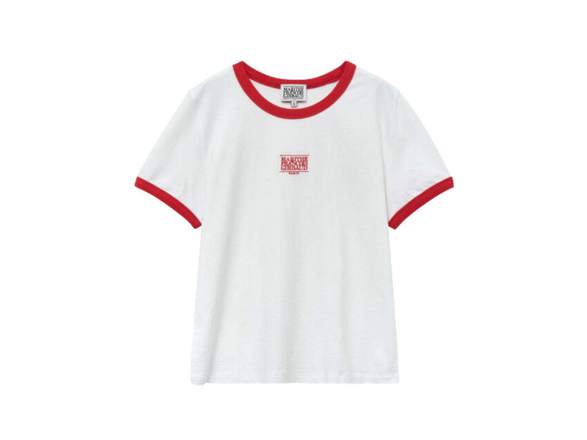 Marithe Francois Girbaud Marithe Francois Girbaud W Classic Logo Ringer Tee White Red