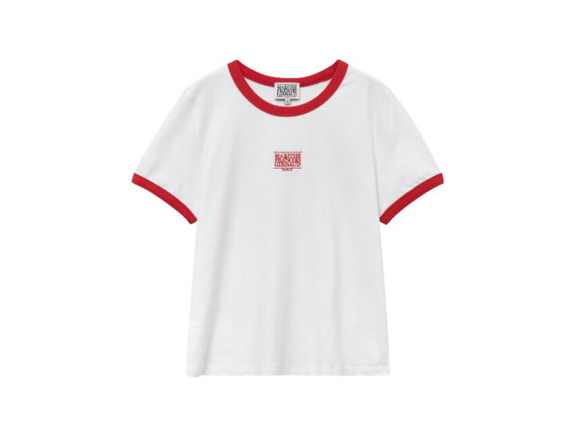Marithe Francois Girbaud Marithe Francois Girbaud W Classic Logo Ringer Tee White Red - view 1