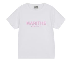 Buy Marithe Francois Girbaud W Regular Logo Tee White-Pink at Sasom – Authentic and Ready to Ship