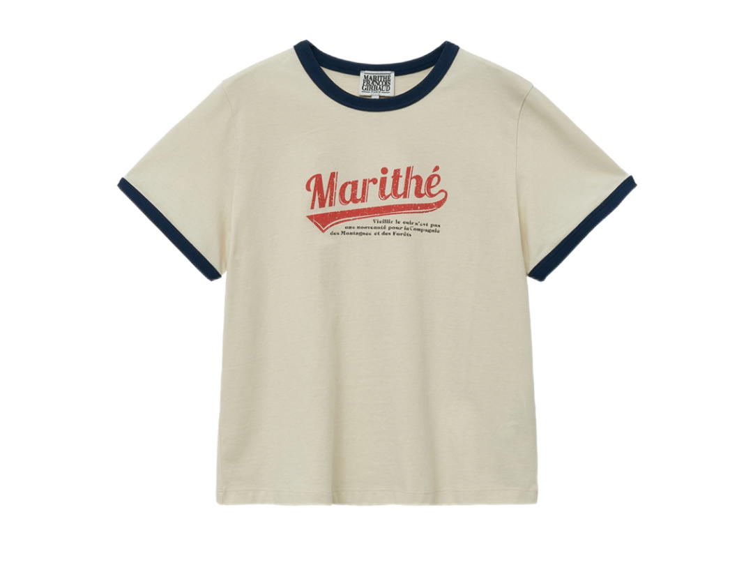 Marithe Francois Girbaud Marithe Francois Girbaud W Vintage Baseball Ringer Tee Ivory