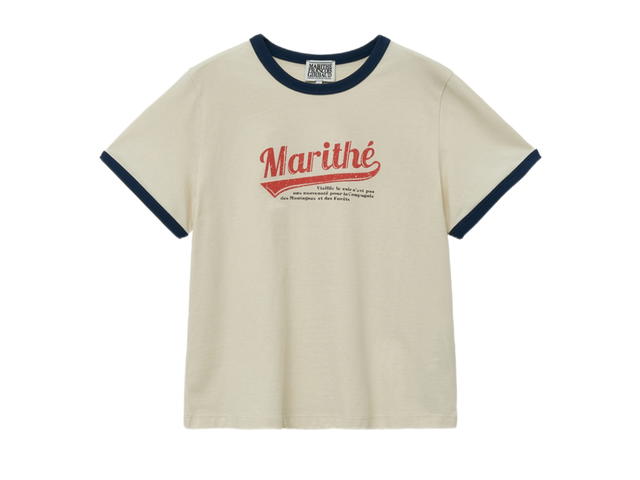 Marithe Francois Girbaud Marithe Francois Girbaud W Vintage Baseball Ringer Tee Ivory - view 1