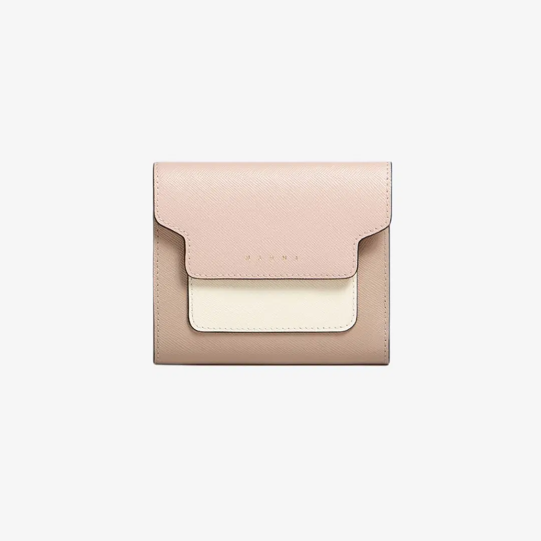 Marni Marni Saffiano Tri-Fold Wallet Camellia Talc
