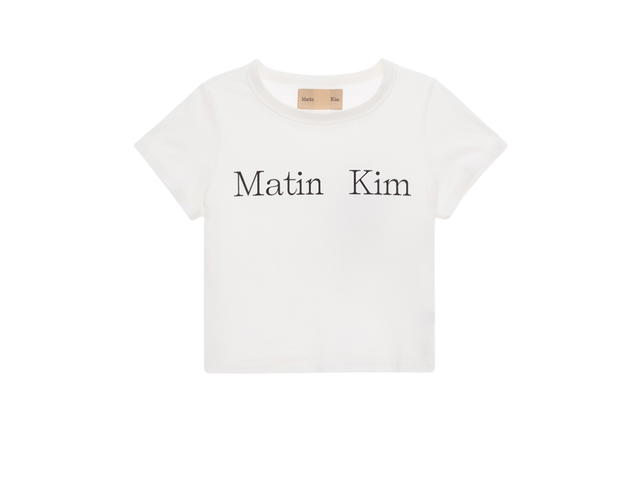 Matin Kim Matin Kim Logo Silket Crop Top White - view 1