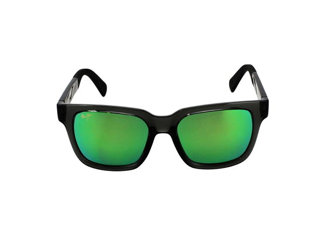 Maui Jim Maui Jim Mongoose In Black Gloss Frame With Translucent Green Lenses - view 1