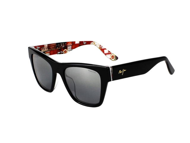 Maui Jim Maui Jim Treble In Black Gloss Frame-Collage Manchester United Interior Limited Edition With Grey Lenses - view 3