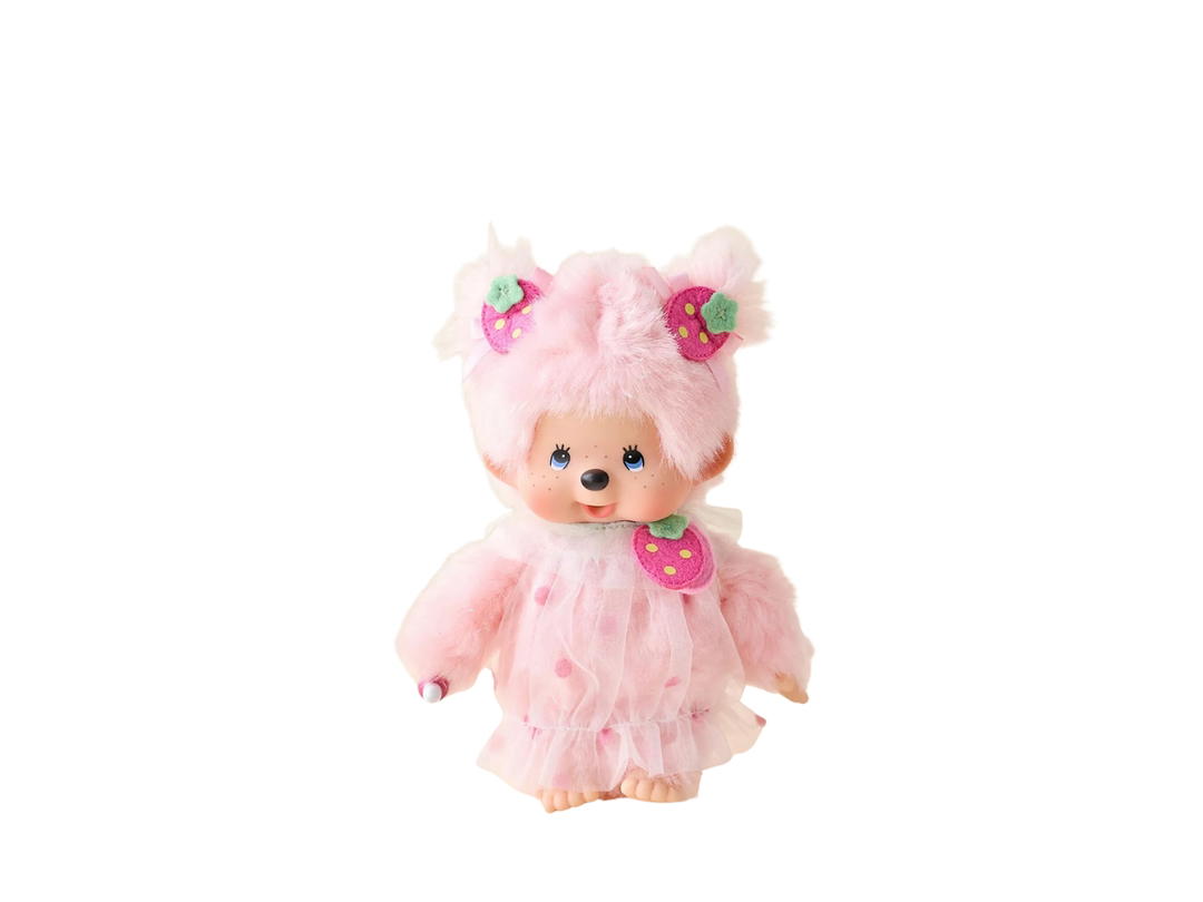 Monchhichi Monchhichi Strawberry Girl Plushie Pink