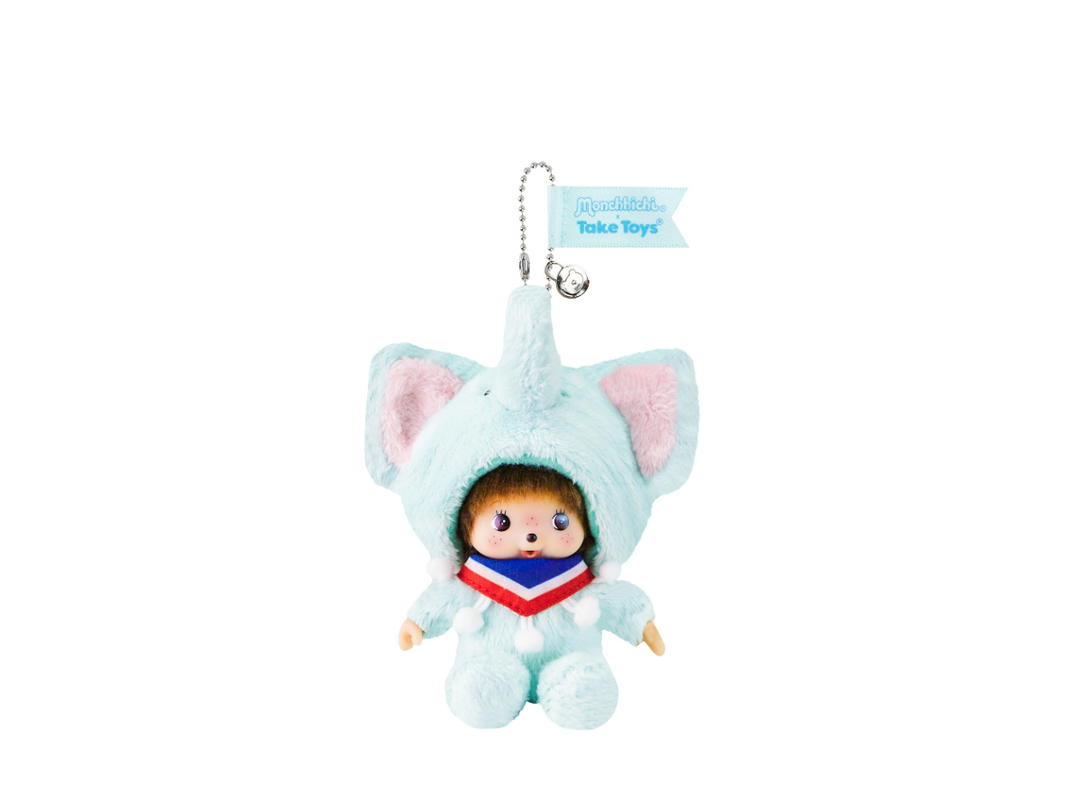 Monchhichi Monchhichi Luk Chang Boy Blue Thai-Thai Collection Keychain