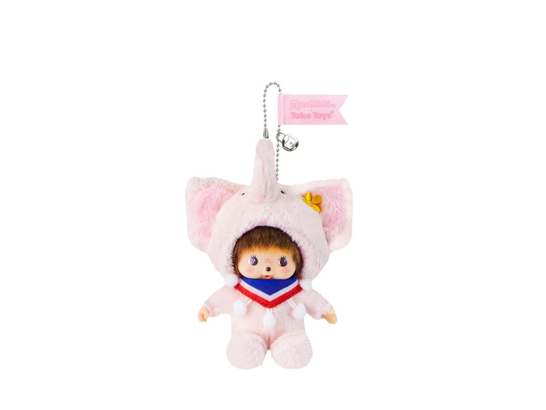 Monchhichi Monchhichi Luk Chang Girl Pink Thai-Thai Collection Keychain