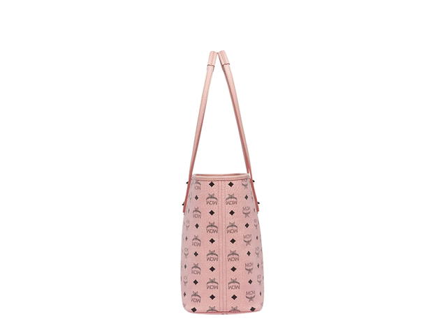 MCM MCM Anya Top Zip Shopper Medium In Visetos Coated Canvas With Gold Tone Hardware Soft Pink - view 4