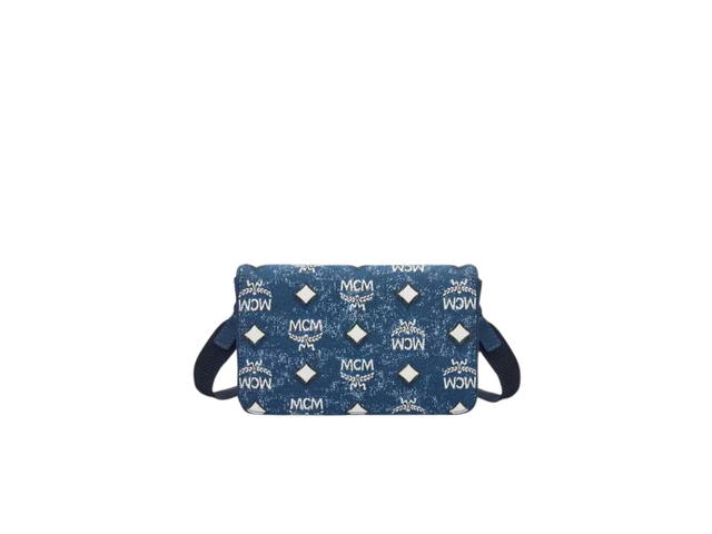 MCM MCM Aren Camera Bag In Vintage Denim Jacquard With Dark Silver-Tone Metal Hardware - view 1