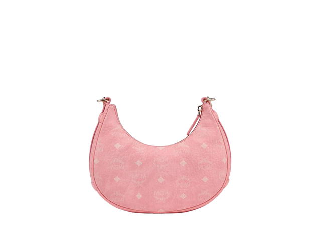 MCM MCM Aren Crescent Hobo In Pink Visetos Monogram With Palladium Hardware - view 2