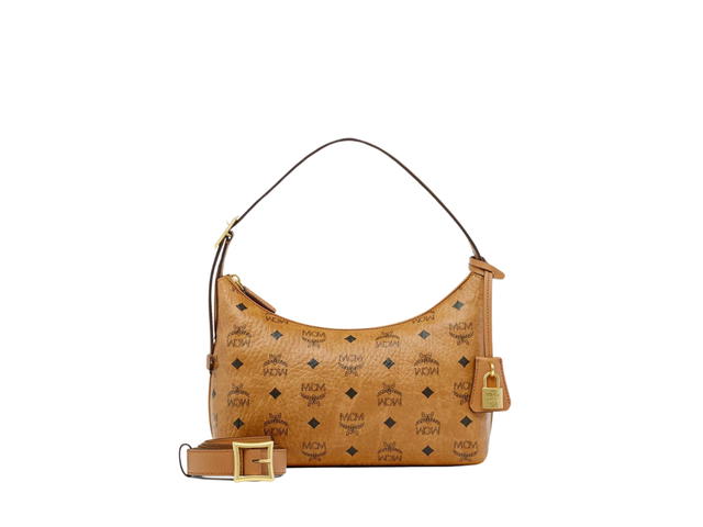 MCM MCM Aren Hobo In Visetos Leather With 24K Gold-Plated Metal Hardware Cognac - view 1