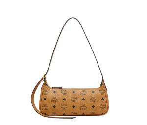 Buy MCM Aren Shoulder Bag In Cognac Visetos-Nappa Leather Trim With 24k Gold-plated Metal Hardware at Sasom – Authentic and Ready to Ship