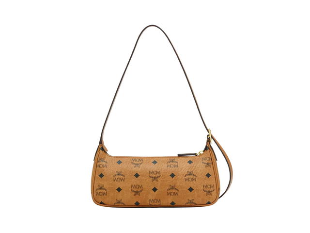 MCM MCM Aren Shoulder Bag In Cognac Visetos-Nappa Leather Trim With 24k Gold-plated Metal Hardware - view 2