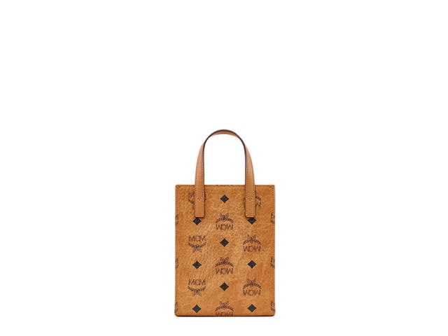 MCM MCM Aren Tote In Visetos And Nappa Leather With Gold-Plated Metal Hardware Cognac - view 2