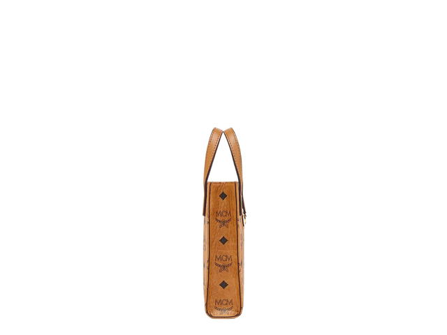 MCM MCM Aren Tote In Visetos And Nappa Leather With Gold-Plated Metal Hardware Cognac - view 3