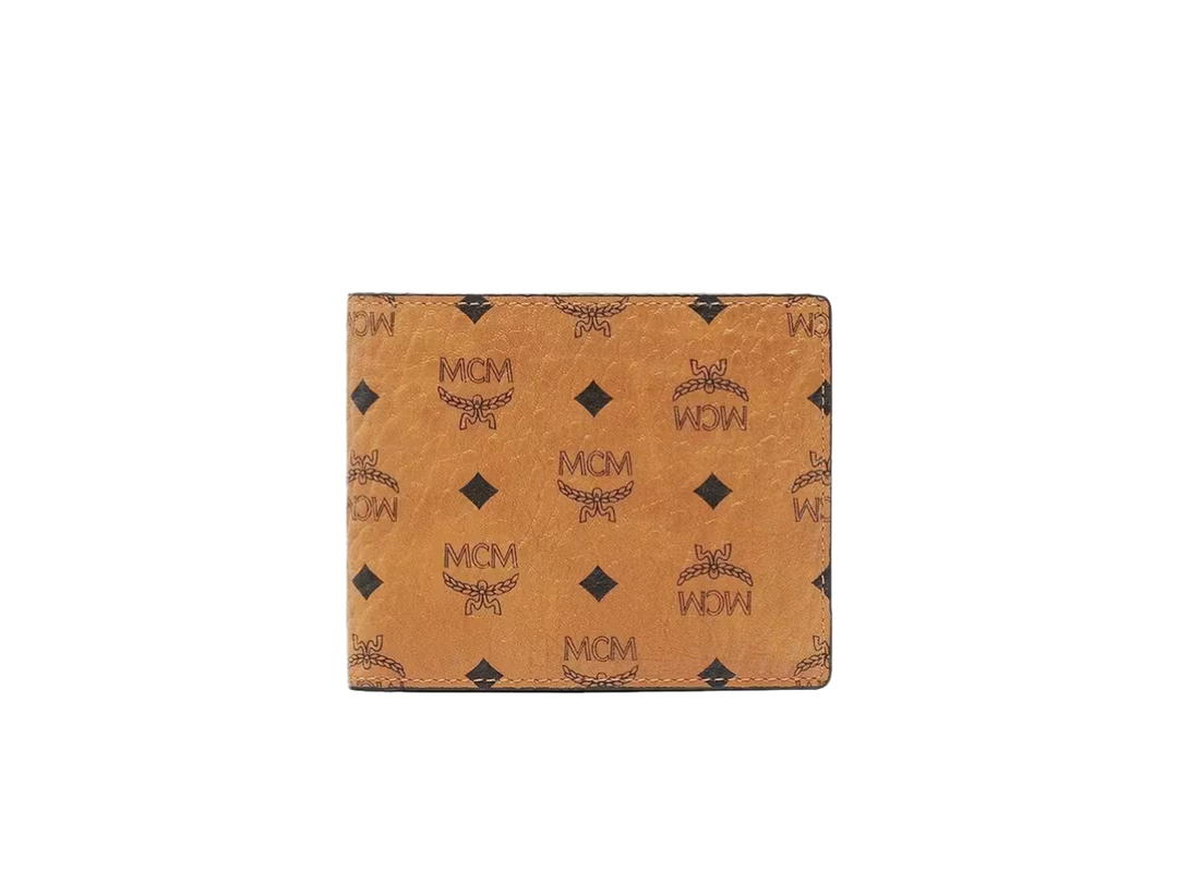 MCM MCM Bifold Wallet With Card Case In Visetos Original Coated Canvas Cognac