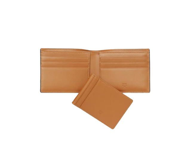 MCM MCM Bifold Wallet With Card Case In Visetos Original Coated Canvas Cognac - view 5