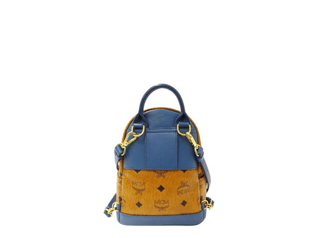 MCM MCM Small Visetos Backpack Camel Blue - view 2